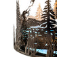 Meyda Lighting Loon 26" 6-Light Antique Copper Inverted Pendant Light With Blue Green Shade Glass