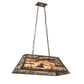 Meyda Lighting Loon 33" 6-Light Antique Copper Island Pendant Light With Silver Mica Shade Glass