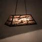 Meyda Lighting Loon 33" 6-Light Antique Copper Island Pendant Light With Silver Mica Shade Glass