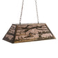 Meyda Lighting Loon 33" 6-Light Antique Copper Island Pendant Light With Silver Mica Shade Glass