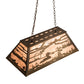Meyda Lighting Loon 33" 6-Light Antique Copper Island Pendant Light With Silver Mica Shade Glass