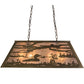 Meyda Lighting Loon 33" 6-Light Antique Copper Island Pendant Light With Silver Mica Shade Glass