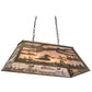 Meyda Lighting Loon 33" 6-Light Antique Copper Island Pendant Light With Silver Mica Shade Glass