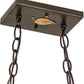 Meyda Lighting Loon 33" 6-Light Antique Copper Island Pendant Light With Silver Mica Shade Glass