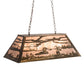 Meyda Lighting Loon 33" 6-Light Antique Copper Island Pendant Light With Silver Mica Shade Glass