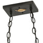 Meyda Lighting Loon 33" 6-Light Textured Black Island Pendant Light With Silver Mica Shade Glass