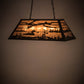 Meyda Lighting Loon 33" 6-Light Textured Black Island Pendant Light With Silver Mica Shade Glass