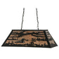 Meyda Lighting Loon 33" 6-Light Textured Black Island Pendant Light With Silver Mica Shade Glass
