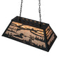 Meyda Lighting Loon 33" 6-Light Textured Black Island Pendant Light With Silver Mica Shade Glass