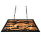 Meyda Lighting Loon 33" 6-Light Textured Black Island Pendant Light With Silver Mica Shade Glass