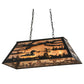 Meyda Lighting Loon 33" 6-Light Textured Black Island Pendant Light With Silver Mica Shade Glass