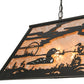 Meyda Lighting Loon 33" 6-Light Textured Black Island Pendant Light With Silver Mica Shade Glass