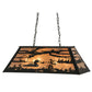 Meyda Lighting Loon 33" 6-Light Textured Black Island Pendant Light With Silver Mica Shade Glass