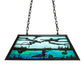 Meyda Lighting Loon 33" 6-Light Timeless Bronze Island Pendant Light With Skuy Blue & Blue Green Art Shade Glass