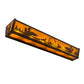 Meyda Lighting Loon 36" 6-Light Antique Copper Vanity Light With Amber Mica Shade Glass