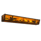 Meyda Lighting Loon 36" 6-Light Antique Copper Vanity Light With Amber Mica Shade Glass