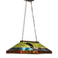 Meyda Lighting Loon 39" 3-Light Mahogany Bronze Island Pendant Light With Multi-Colored Shade Glass