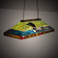 Meyda Lighting Loon 39" 3-Light Mahogany Bronze Island Pendant Light With Multi-Colored Shade Glass