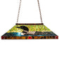 Meyda Lighting Loon 39" 3-Light Mahogany Bronze Island Pendant Light With Multi-Colored Shade Glass