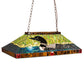 Meyda Lighting Loon 39" 3-Light Mahogany Bronze Island Pendant Light With Multi-Colored Shade Glass