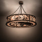 Meyda Lighting Loon 45" 16-Light Burnished Antique Copper Chandelier With Silver Mica Shade Glass and Fan