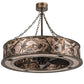 Meyda Lighting Loon 45" 16-Light Burnished Antique Copper Chandelier With Silver Mica Shade Glass and Fan