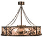 Meyda Lighting Loon 45" 16-Light Burnished Antique Copper Chandelier With Silver Mica Shade Glass and Fan