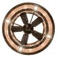Meyda Lighting Loon 45" 16-Light Burnished Antique Copper Chandelier With Silver Mica Shade Glass and Fan