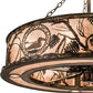 Meyda Lighting Loon 45" 16-Light Burnished Antique Copper Chandelier With Silver Mica Shade Glass and Fan
