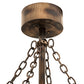 Meyda Lighting Loon 45" 16-Light Burnished Antique Copper Chandelier With Silver Mica Shade Glass and Fan