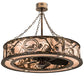 Meyda Lighting Loon 45" 16-Light Burnished Antique Copper Chandelier With Silver Mica Shade Glass and Fan