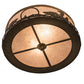 Meyda Lighting Loon 48796 16" 2-Light Antique Copper Flush Mount Light With Silver Mica Shade Glass