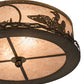 Meyda Lighting Loon 48796 16" 2-Light Antique Copper Flush Mount Light With Silver Mica Shade Glass