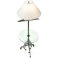 Meyda Lighting Loon 65" Antique Copper Verdigris Floor Lamp With Eggshell Textrene Shade and Clear Tempered Glass