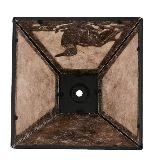 Meyda Lighting Loon 67119 11" Textured Black Frame With Silver Mica Shade Glass
