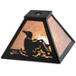 Meyda Lighting Loon 67119 11" Textured Black Frame With Silver Mica Shade Glass