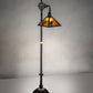 Meyda Lighting Loon 68" Wrought Iron Pine Needle Floor Lamp With Amber Mica Shade Glass