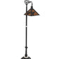 Meyda Lighting Loon 68" Wrought Iron Pine Needle Floor Lamp With Amber Mica Shade Glass