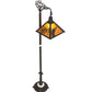 Meyda Lighting Loon 68" Wrought Iron Pine Needle Floor Lamp With Amber Mica Shade Glass