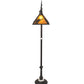 Meyda Lighting Loon 68" Wrought Iron Pine Needle Floor Lamp With Amber Mica Shade Glass