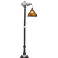 Meyda Lighting Loon 68" Wrought Iron Pine Needle Floor Lamp With Amber Mica Shade Glass