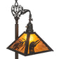 Meyda Lighting Loon 68" Wrought Iron Pine Needle Floor Lamp With Amber Mica Shade Glass