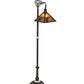 Meyda Lighting Loon 68" Wrought Iron Pine Needle Floor Lamp With Amber Mica Shade Glass