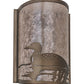 Meyda Lighting Loon 68172 8" Antique Copper Left Wall Sconce With Silver Mica Shade Glass