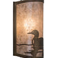 Meyda Lighting Loon 68172 8" Antique Copper Left Wall Sconce With Silver Mica Shade Glass