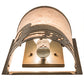 Meyda Lighting Loon 68172 8" Antique Copper Left Wall Sconce With Silver Mica Shade Glass