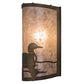 Meyda Lighting Loon 68173 8" Antique Copper Right Wall Sconce With Silver Mica Shade Glass