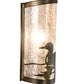 Meyda Lighting Loon 8" Antique Copper Left Wall Sconce With Silver Mica Shade Glass