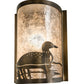 Meyda Lighting Loon 8" Antique Copper Right Wall Sconce With Silver Mica Shade Glass