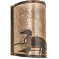 Meyda Lighting Loon 8" Dark Burnished Antique Copper Left Wall Sconce With Silver Mica Shade Glass
